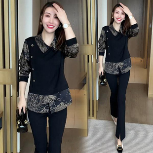 洋气假两件长袖 高档衬衫 减龄今年流行早春装 时尚 女装 春秋2025新款