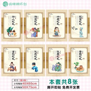 学校班级教室八礼四仪环创主题挂画文明礼仪言谈校园文化海报墙贴
