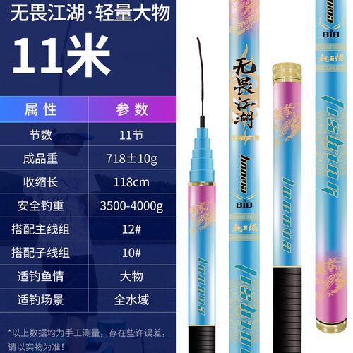 无畏江湖轻量大物竿进口40T高碳布鱼竿手杆台钓钓鱼竿