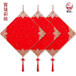 45cm大尺寸金边福卡斗方挂件福字卡纸硬卡挂饰加厚万年红福字红纸