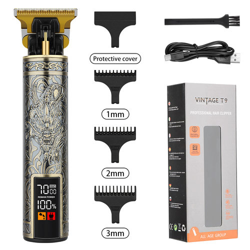 海伊娜跨境新品电动理发器剪发器电推剪数显液晶ABS大貔貅剃毛器