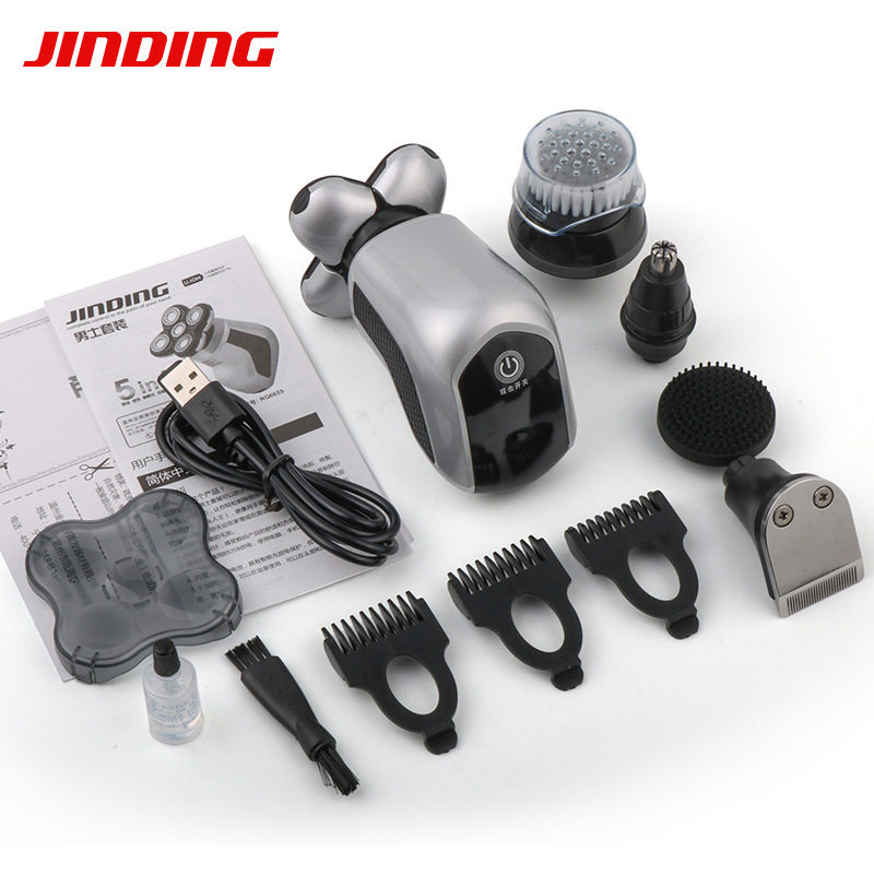 金鼎新款剃须刀电动剃光头6655充电式防水洗鼻毛器修鬓刀理发器