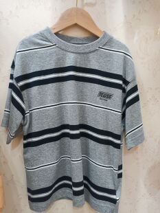 新元素夏季清货中大童条纹短袖T恤休闲宽松半袖棉体恤流行