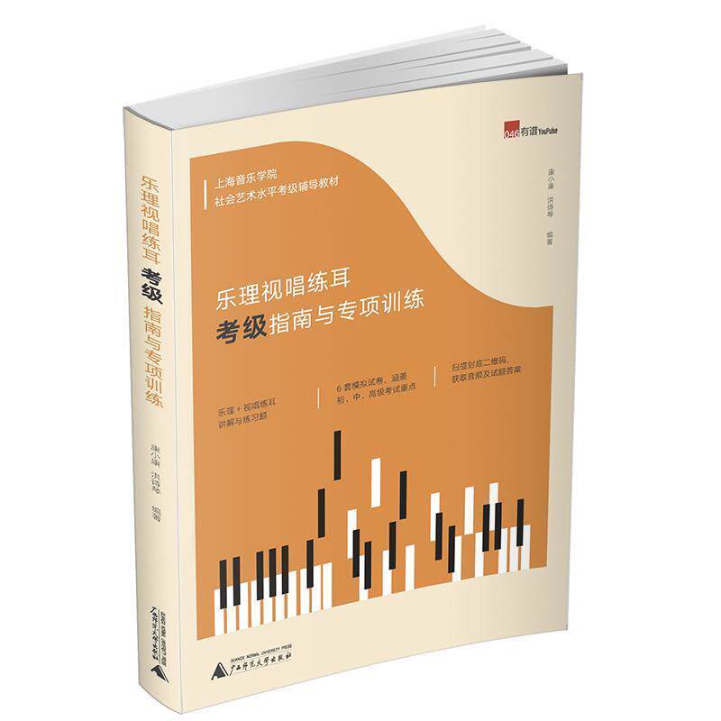 正版包邮  乐理视唱练耳考级指南与专项训练 9787559821645 康小康,洪诗琴 广西师范大学出版社
