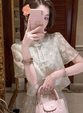 官图鱼兔子的兔子18号20点上新新中式亮片提花套装