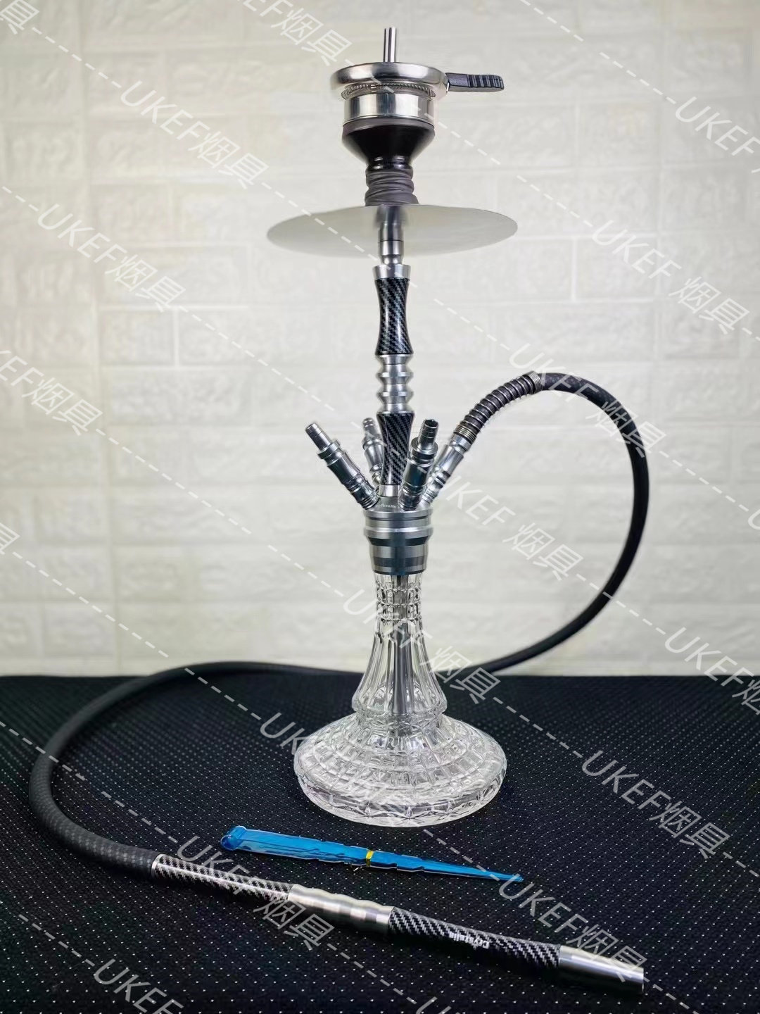 阿拉伯水烟全套 大号德国crystalia 碳纤维合金水烟壶 酒吧hookah