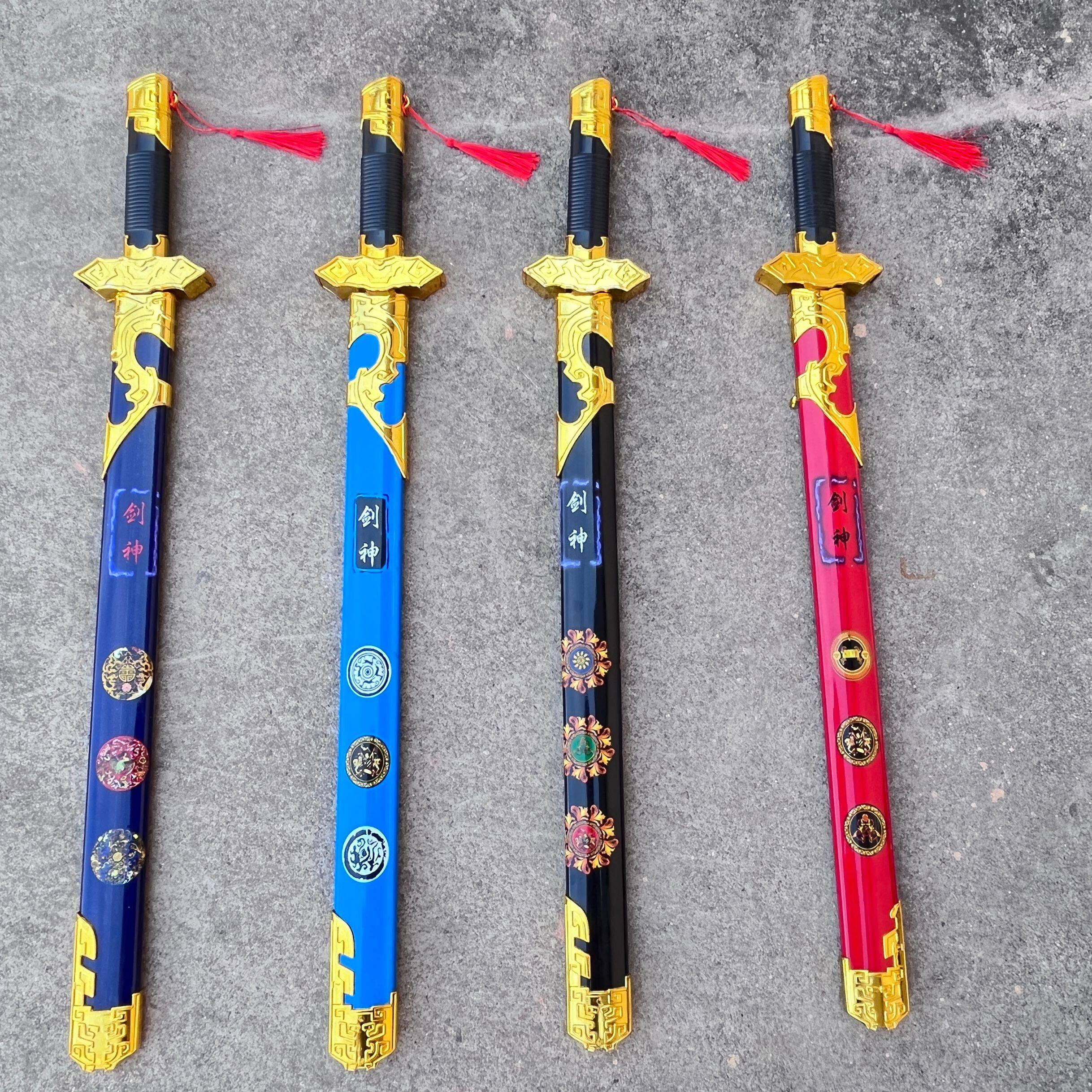 木剑儿童玩具5-8岁男孩表演道具尚方宝剑竹剑带剑鞘仿古木制兵器