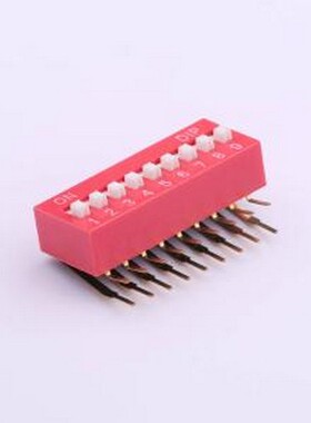 TM-09 拨码开关 拨码开关红色09P-90度插脚4PIN间距2.54mm立式侧