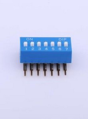 TM-07R 拨码开关 拨码开关蓝色07P-90度 间距2.54mm立式 侧插侧拨