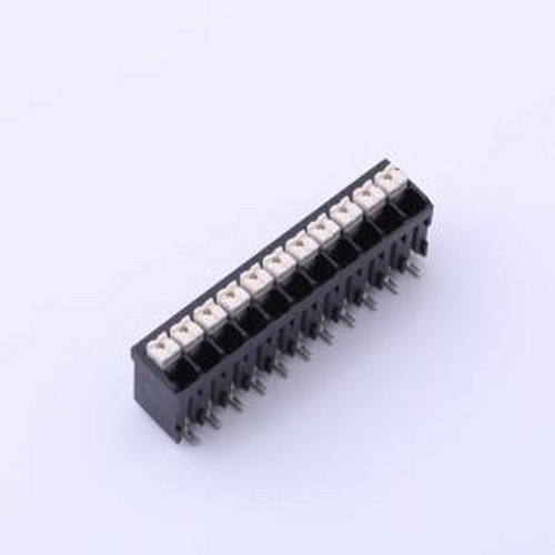 JL212V-SMT-35011BP1弹簧式接线端子 3.5mm每排P数:11黑色 SMD