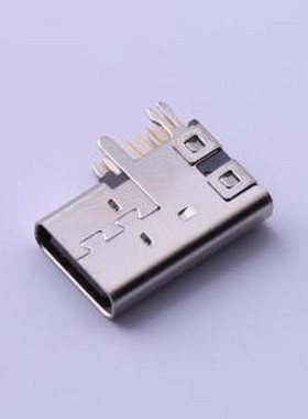 FUS614-FDBK6M USB连接器 USB3.1 C型 14触点 90°插件 母座 黑色