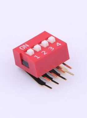 DA-04-R-T 拨码开关 红色90度弯脚 4位 KE拨码开关 -
