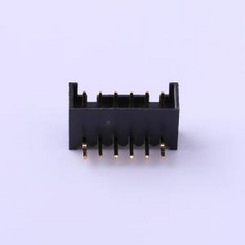 A2005WR-06P 线对板针座 1x6P 间距:2mm 弯插 黑色 弯插,P=2mm原