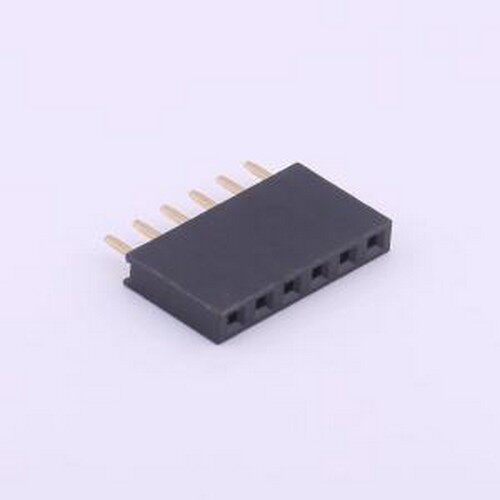 X6511FV-06-C85D32 排母 间距:2.54mm 1x6P 直插 插件,P=2.54mm原