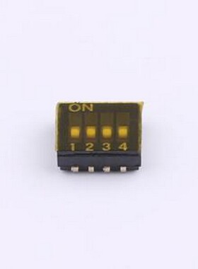 DU-04P 拨码开关 1.27mm间距4位 贴片黑色J脚 拨码开关 SMD,P=1.2