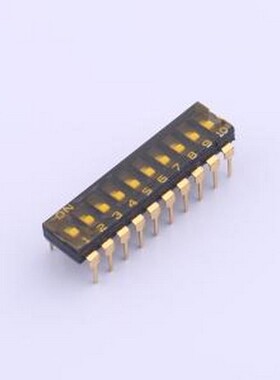 YDD10LS2 拨码开关 10位低拨键贴膜黑色插件2.54MM拨码开关 插件