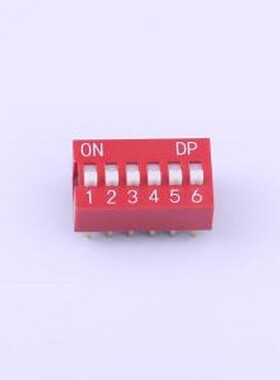 KH-BM2.54-6P 拨码开关 红色拨码开关,6位,间距2.54mm 拨码开关