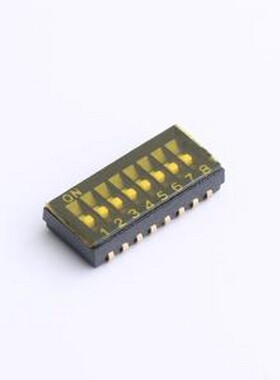 DU-08P 拨码开关 1.27mm间距8位 贴片黑色J脚 拨码开关 SMD,P=1.2