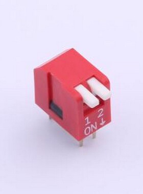 DSDP02LHGETR 拨码开关 2.54mm 宽体红色2位琴键式拨码开关 -
