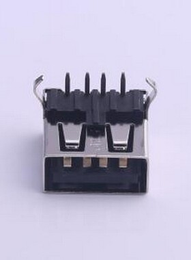 FUS250-FDBK6K USB连接器 USB A型 4触点 90°插件 母座 黑色 插