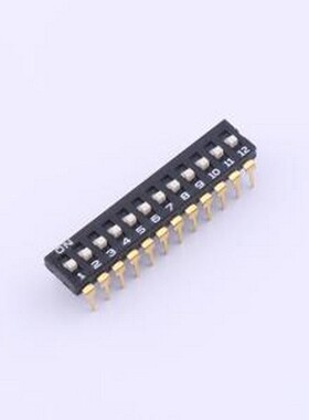 YDD12H2 拨码开关 12位高拨键黑色插件2.54MM拨码开关 插件