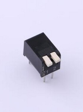 NPH02GK 拨码开关 2.54mm间距 2P琴键式 黑色侧拨开关 插件