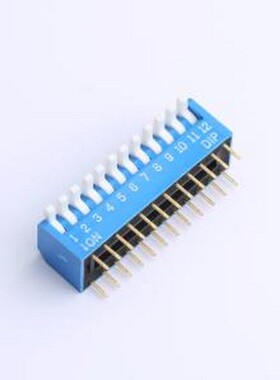 DL-12LT 拨码开关 2.54mm间距 12位 琴键式 直插侧拨长柄 蓝色 拨
