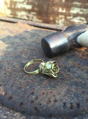 铿锵玫瑰戒指个性纯手工军人军嫂