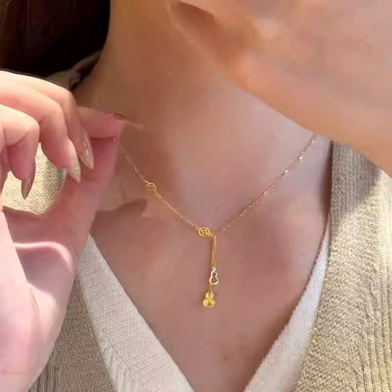 钱币镂空铜钱葫芦项链女小众设计