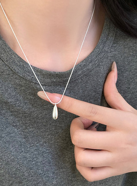 韩国复古银色水滴项链女2025新款