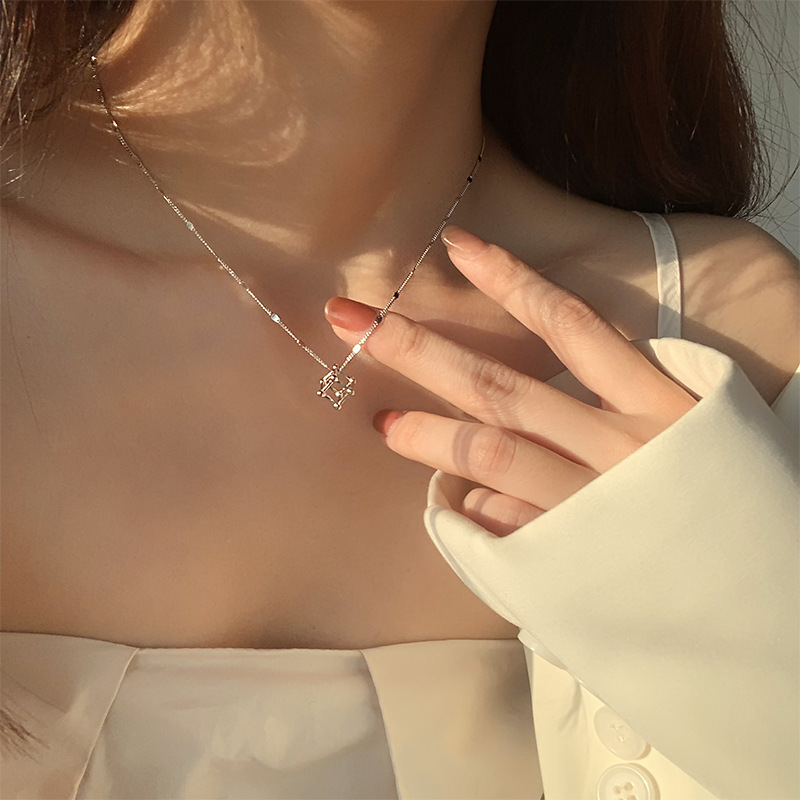 立方体几何女感小众ins风颈项链