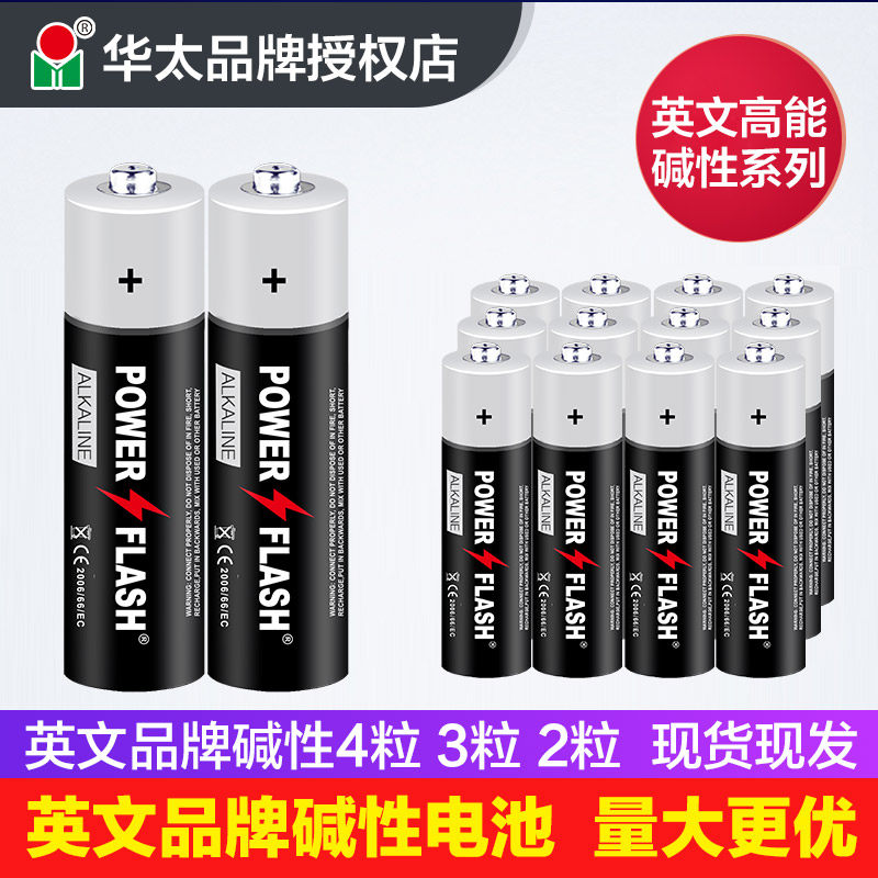 华太碱性电池儿童玩具5号智能门锁遥控器电视七7号鼠标泡泡枪24粒图片