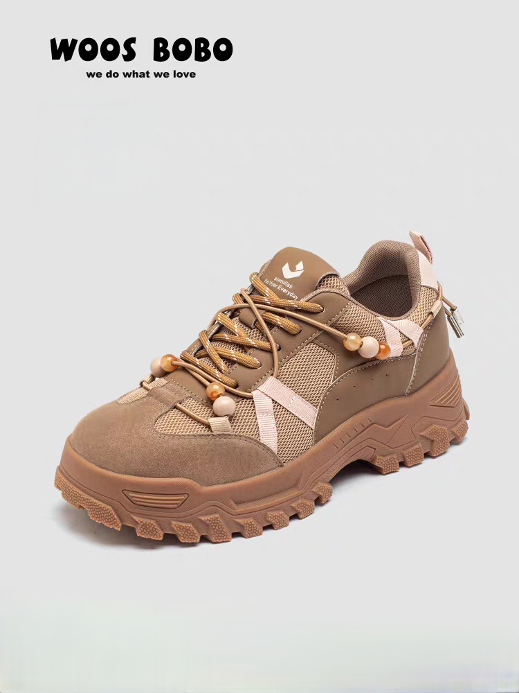 复古厚底增高休闲鞋女2025年新款夏季透气拼色防滑运动鞋潮流小众,女鞋,时尚休闲鞋,淘宝优惠券,粉丝福利购,淘宝优惠卷