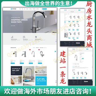 外贸独立站搭建企业网站建站厨房水龙头WP模板多语言b2c商城定制