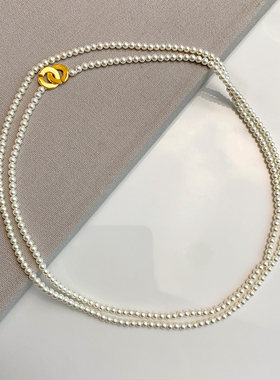 法式复古个性长款正圆施家项链