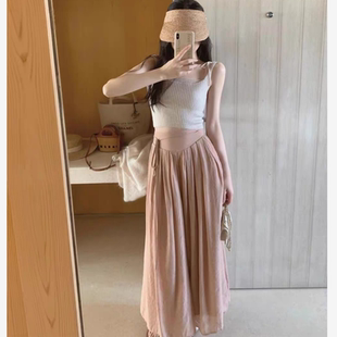 YesasYou/好米！超有fiu掐腰飘飘裤裙女春夏新款休闲长裙裤子百搭