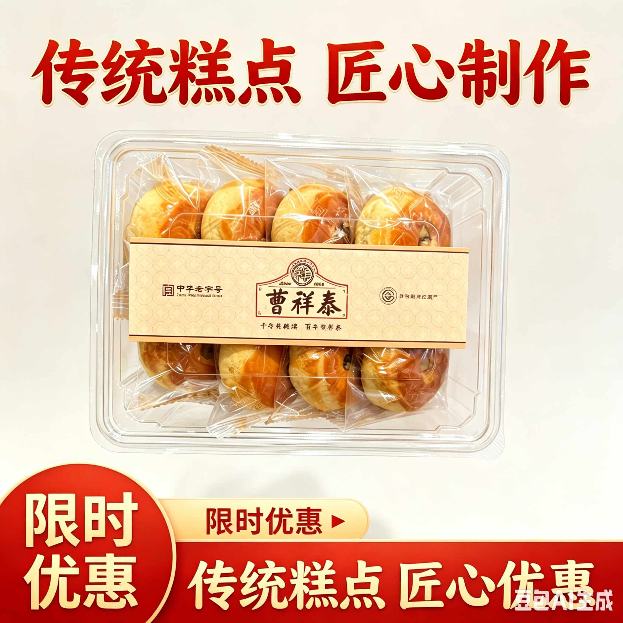 正品曹祥泰椒盐紫苏松饼240g盒装