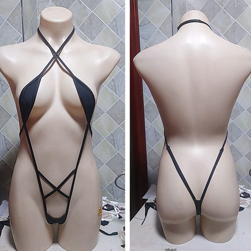 交叉X弹力贴身丁字T裆贴身泳衣