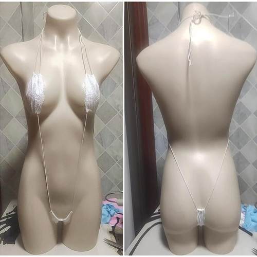 超薄蕾丝+半透冰丝垫底泳衣