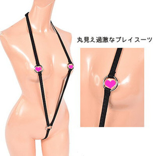 9天发货，下单订做【铁环勒入式 背带细带泳衣 露点不可避少女】