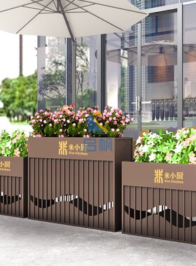 简约不锈钢花盆户外阳台庭院金属