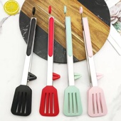 不锈钢食品级夹子厨房不粘锅硅胶煎铲家用高温防烫烧烤烤肉面包夹