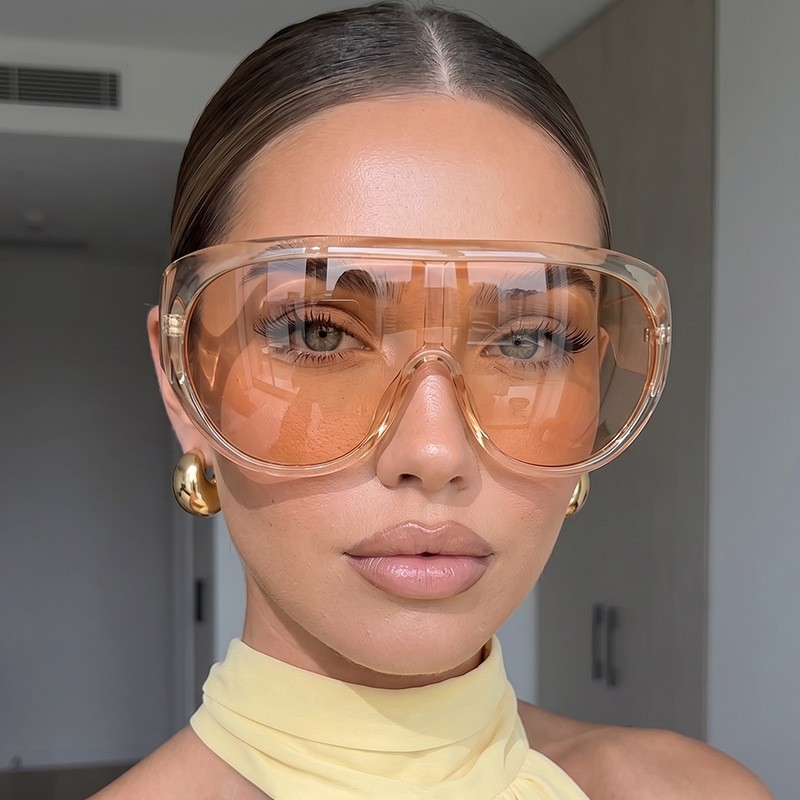 欧美跨境超大框连体墨镜女运动眼镜个性街拍太阳镜男sunglasses