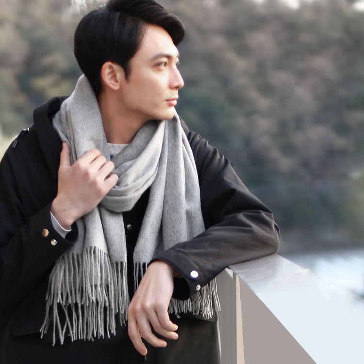 羊绒加厚纯色围巾男士百搭秋冬季保暖围脖长款披肩送礼物学生礼盒,服饰配件/皮带/帽子/围巾,围巾/丝巾/披肩,淘宝优惠券,粉丝福利购,淘宝优惠卷