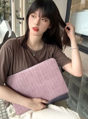 macbook内胆包适用苹果笔记本pro13/14寸华为简约鳄鱼纹Air15保护套电脑包