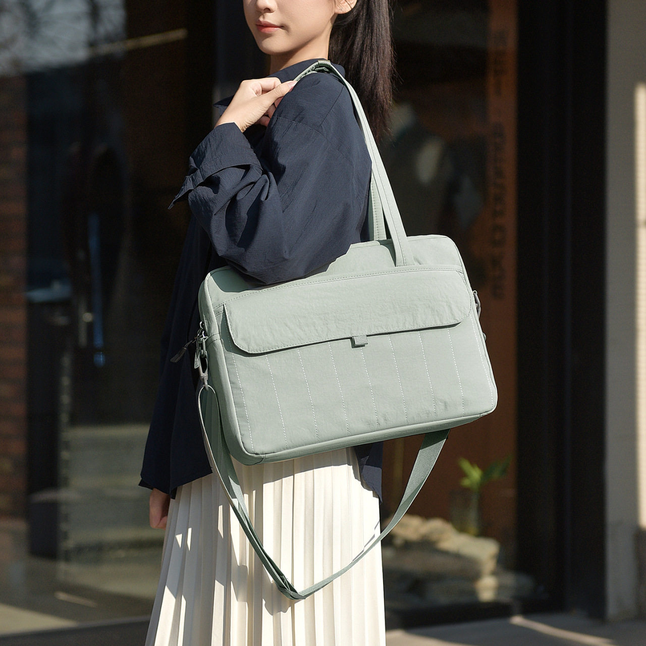 防摔防震笔记本电脑包手提单肩大容量15寸游戏本适用苹果MacBookAir13英寸Pro16联想华为内胆包女