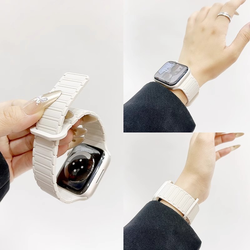 适用iwatch9se表带磁吸硅胶女