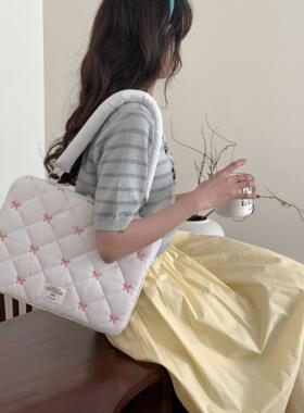 笔记本电脑包14寸2025新款甜美单肩包韩国芭蕾蝴蝶风结适用macbookair/pro13.3手提15.6苹果华为16内胆包女