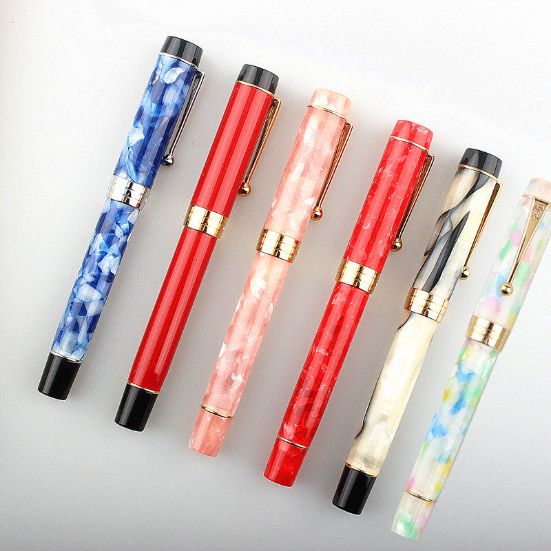 金豪钢笔世纪100豆腐18K镀金笔尖男女士商务办公硬笔书法练字学生