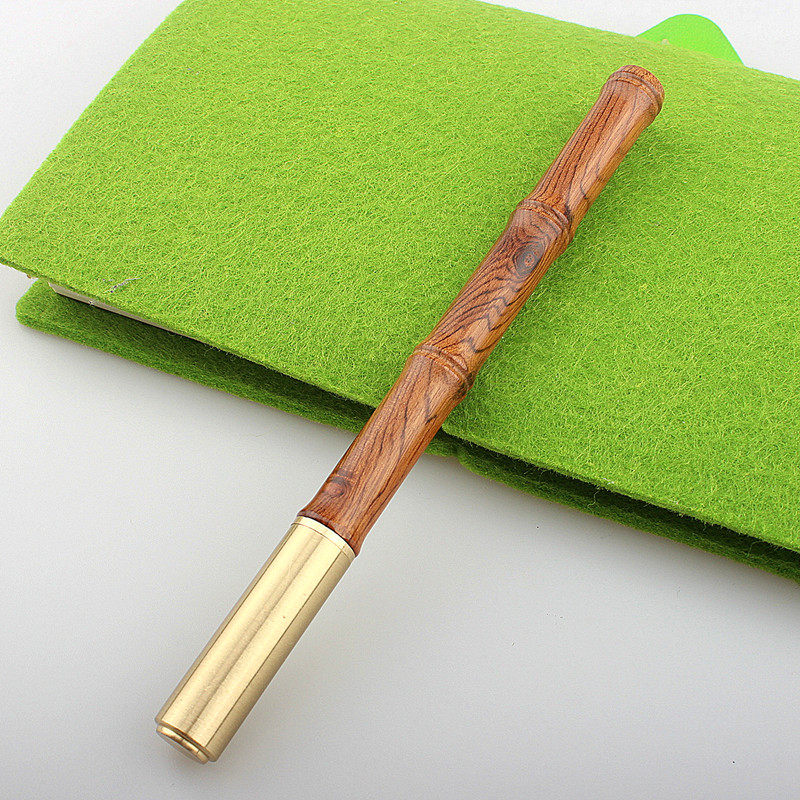 클래식 디자인 대나무 단단한 나무 펜 금속 황동 서명 펜 마호가니 선물 볼펜 문화 창조적 인 선물 펜